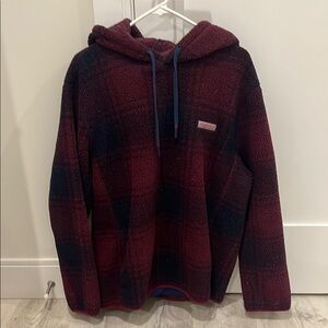 Vineyard Vines Red and Black Sherpa Fleece/Hoodie